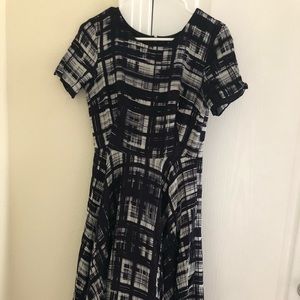 Anthropologie navy and white dress